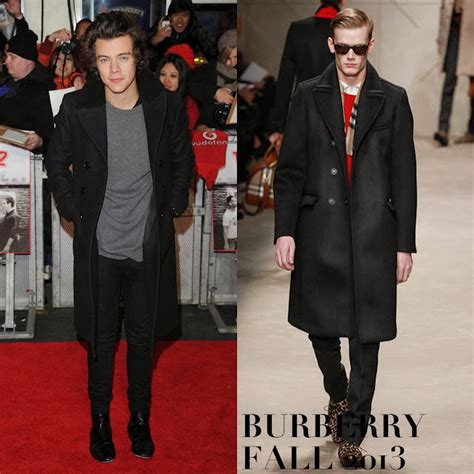 harry styles burberry coat|harry styles outfits for women.